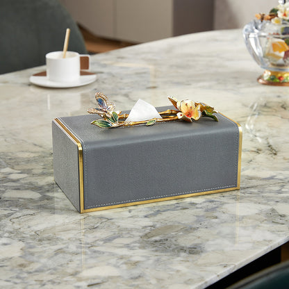 Charcoal Butterfly Whisper Tissue Box