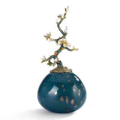 Celestial Azalea Gilded Crystal Bowl