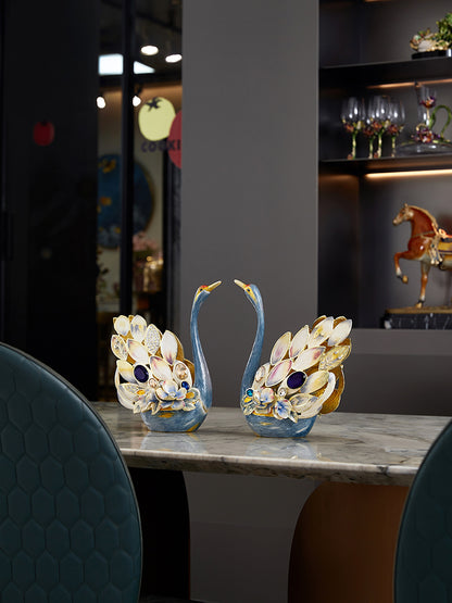 Celestial Blue Jeweled Swan