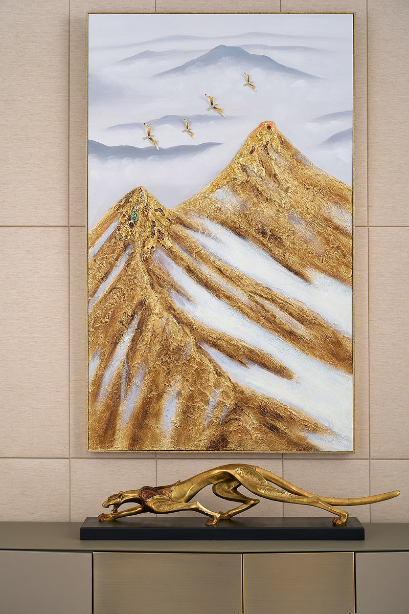 Gilded Heights "Jeweled Peaks" Relief Art