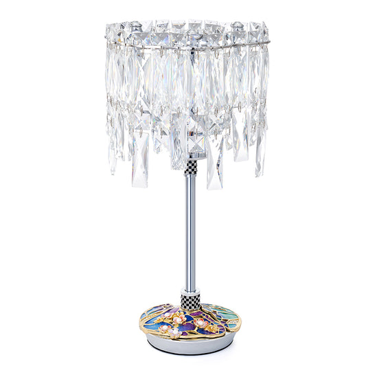 Azure Bloom Crystal Cascade Lamp