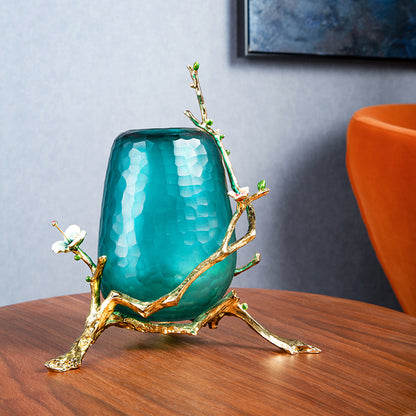 Emerald Sanctuary "Golden Root" Pedestal Vase