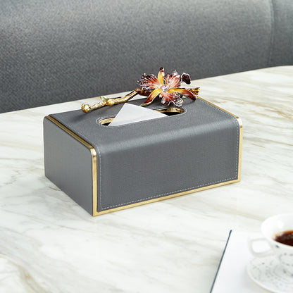 Charcoal Serenity Orchid Tissue Box