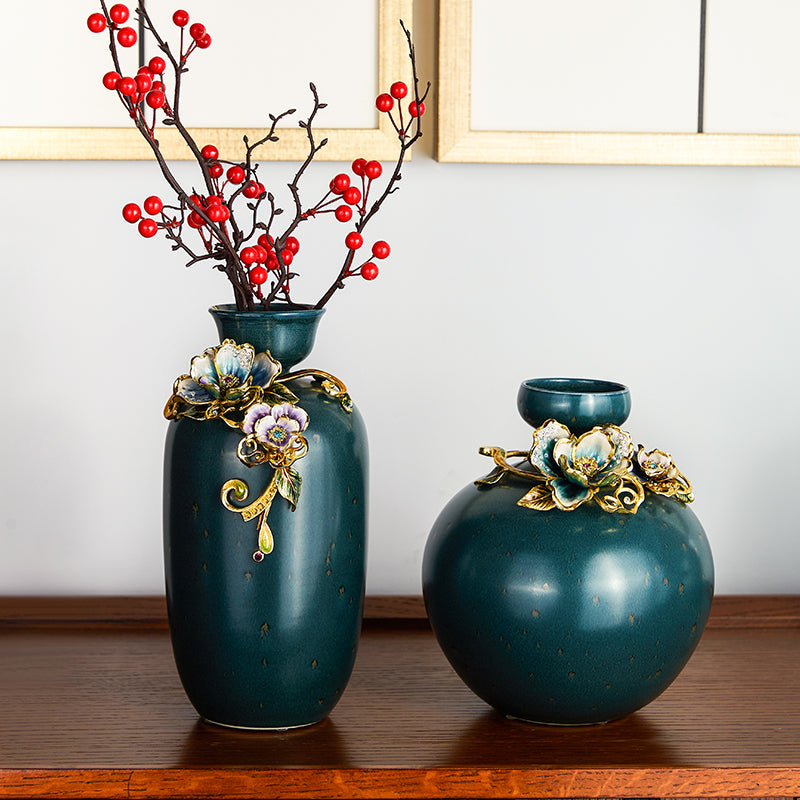 مزهرية سيراميك تاج الزمرد