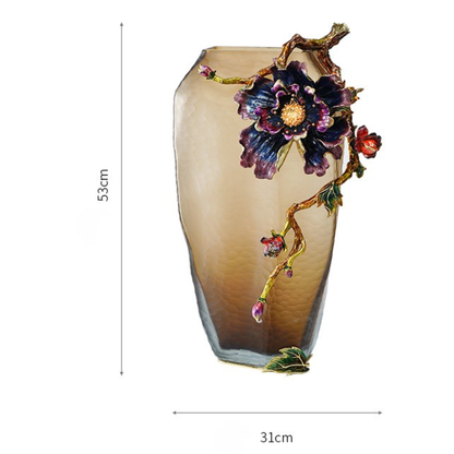 Amber Twilight "Mystic Bloom" Glass Vase