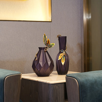 Amethyst Prism Glass Vase