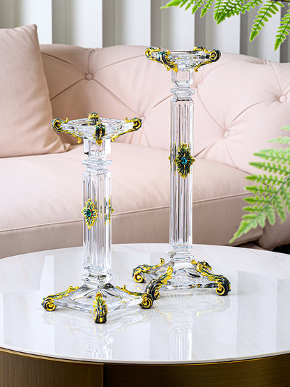 زوج من الشمعدانات الباروكية الزرقاء الإمبراطورية