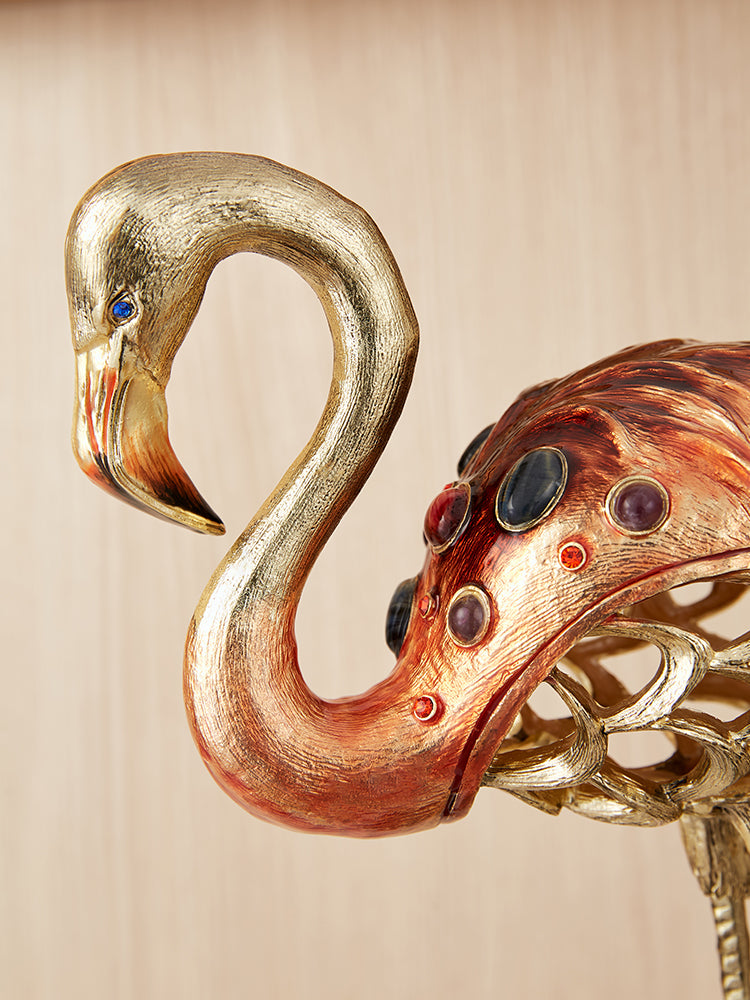 Imperial Flamingo Elegance Gilded Pair