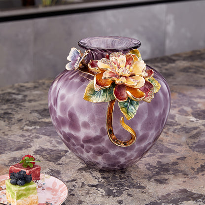 مزهرية مطلية بالذهب على شكل سديم الجمشت