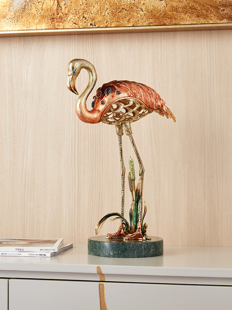 Imperial Flamingo Elegance Gilded Pair