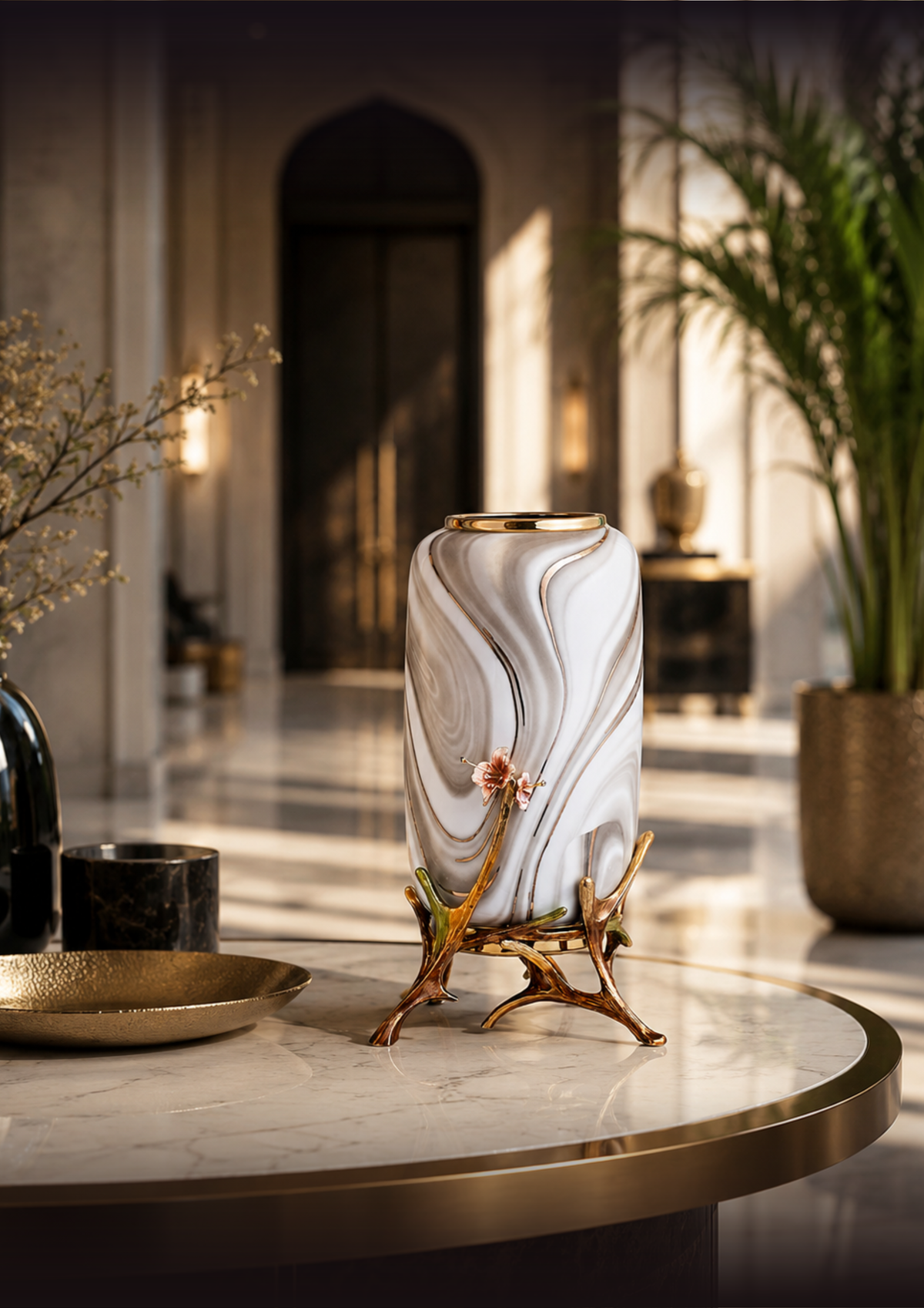 Marble Elegance Ceramic Vase