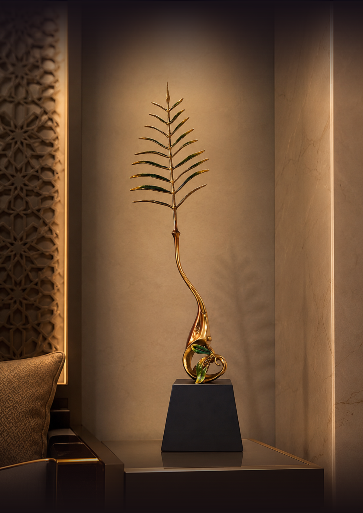 Golden Palm Rise Ornament