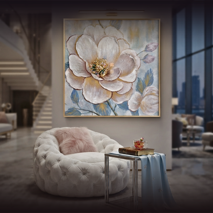 Celestial Bloom "Jeweled Petals" Canvas Art