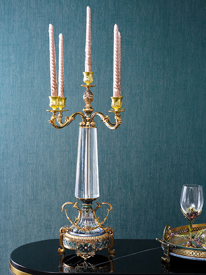 شمعدان إمبراطوري أزرق مذهب