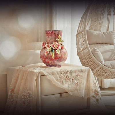 Rosy Blush "Petal Harmony" Ceramic Vase