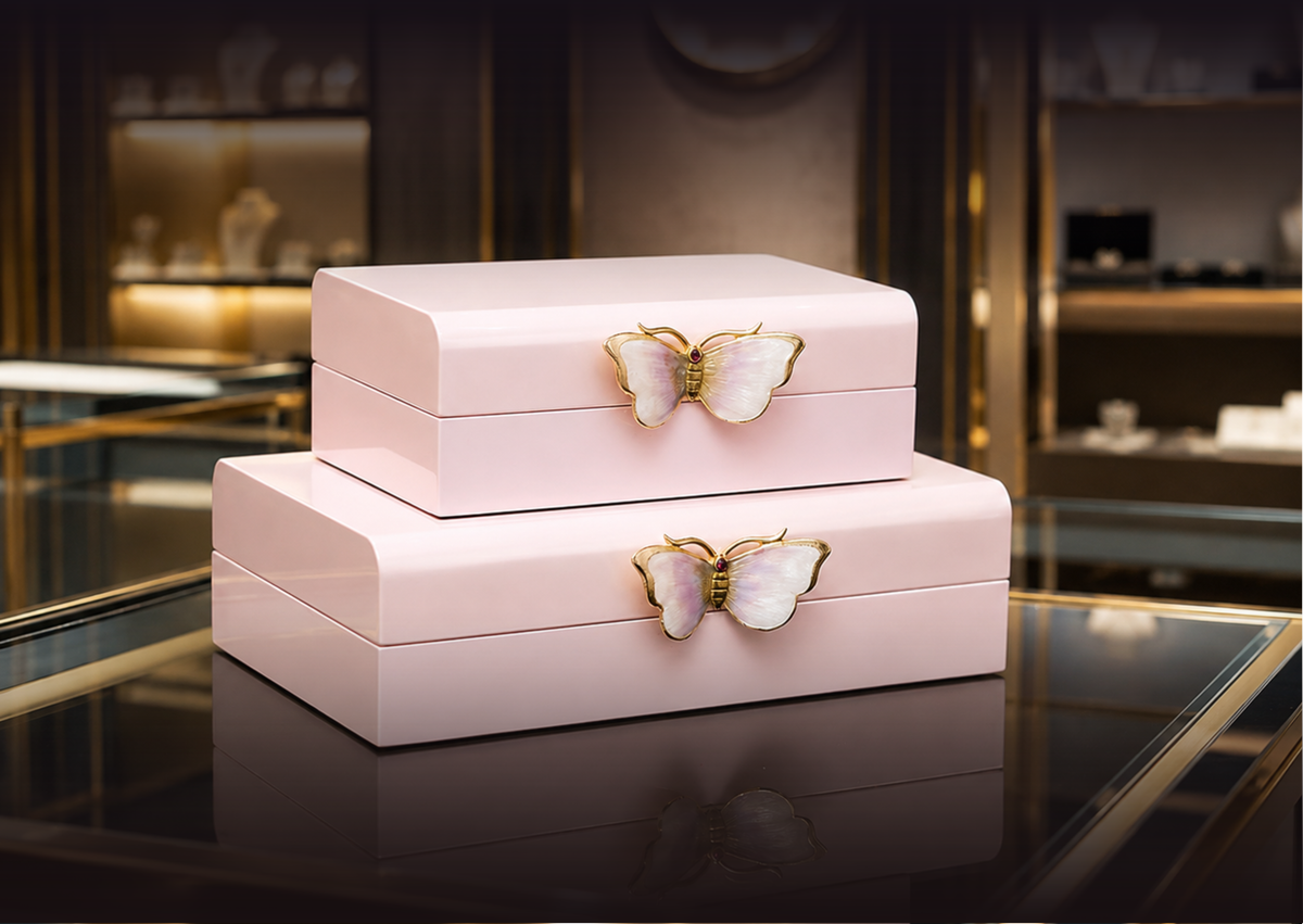 Blush Butterfly Jewelry Box
