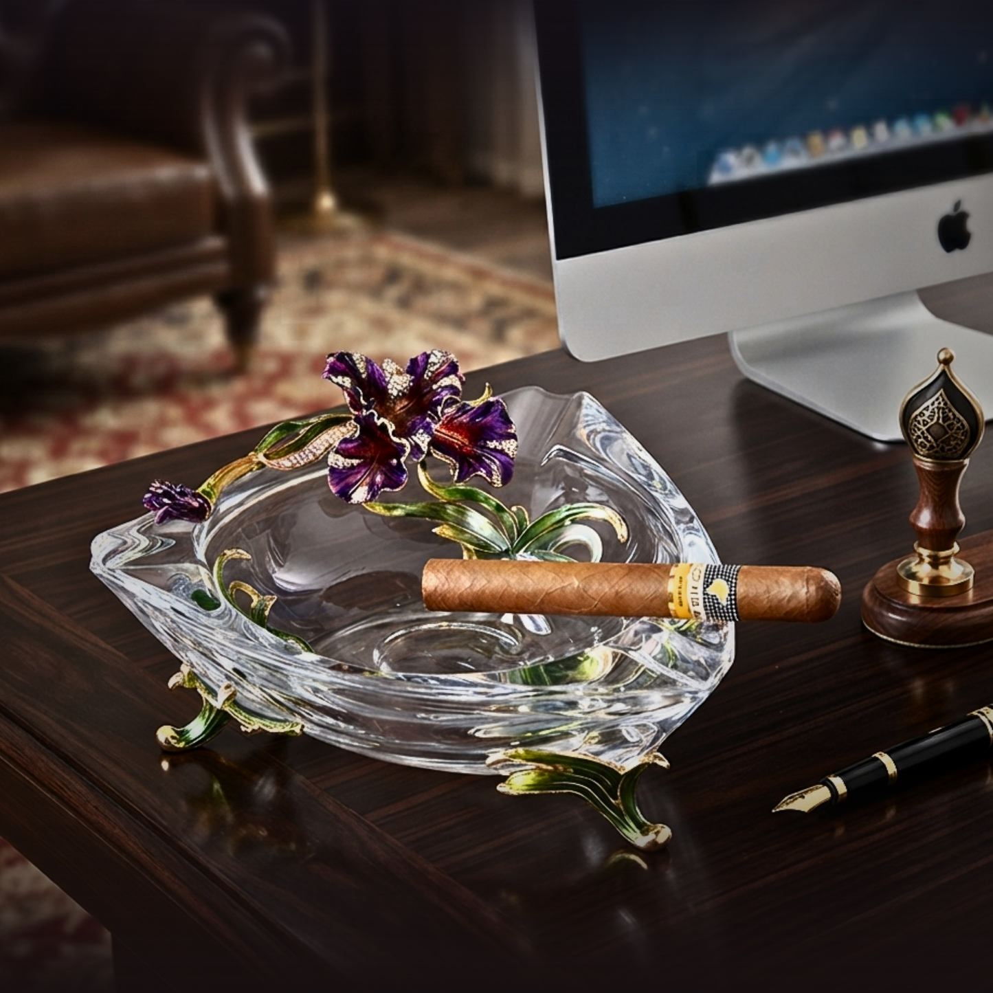 Imperial Iris Crystal Bowl