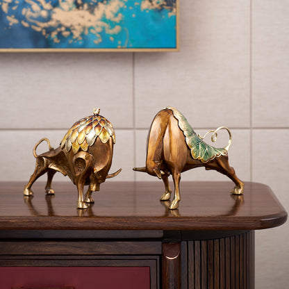 Nature-Born Bronze Bull Ornament