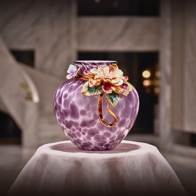 Amethyst Nebula Gilded Vase