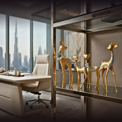 Enchanted Gilded Fawn Family