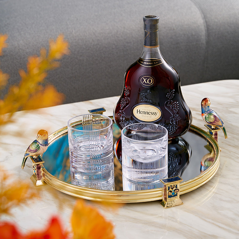 Sapphire Perch Mirrored Tray