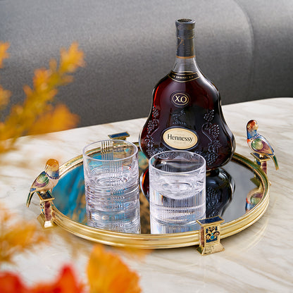 Sapphire Perch Mirrored Tray
