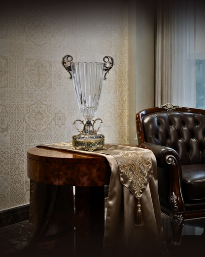 Imperial Emerald Crown Crystal Vase