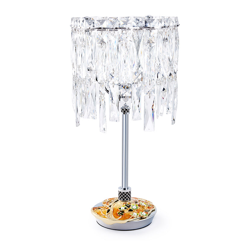 Azure Bloom Crystal Cascade Lamp