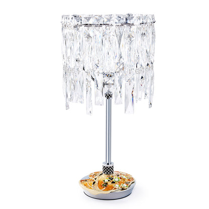 Azure Bloom Crystal Cascade Lamp