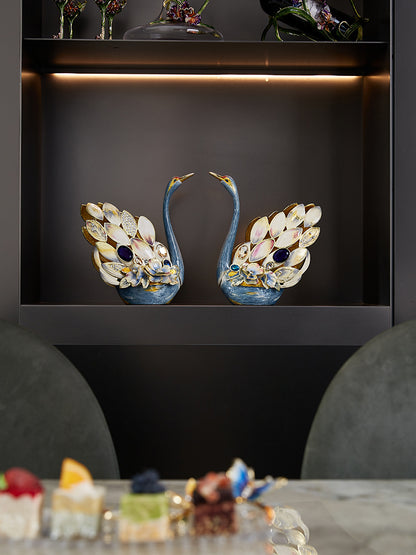 Celestial Blue Jeweled Swan