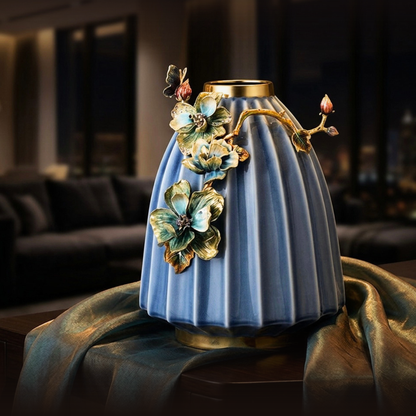 Azure Chrysalis Porcelain Vase
