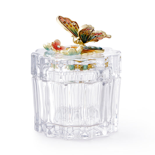 Enchanted Butterfly Faceted Crystal Keepsake Box