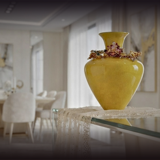 Solar Radiance "Jeweled Orchid" Artisan Vase