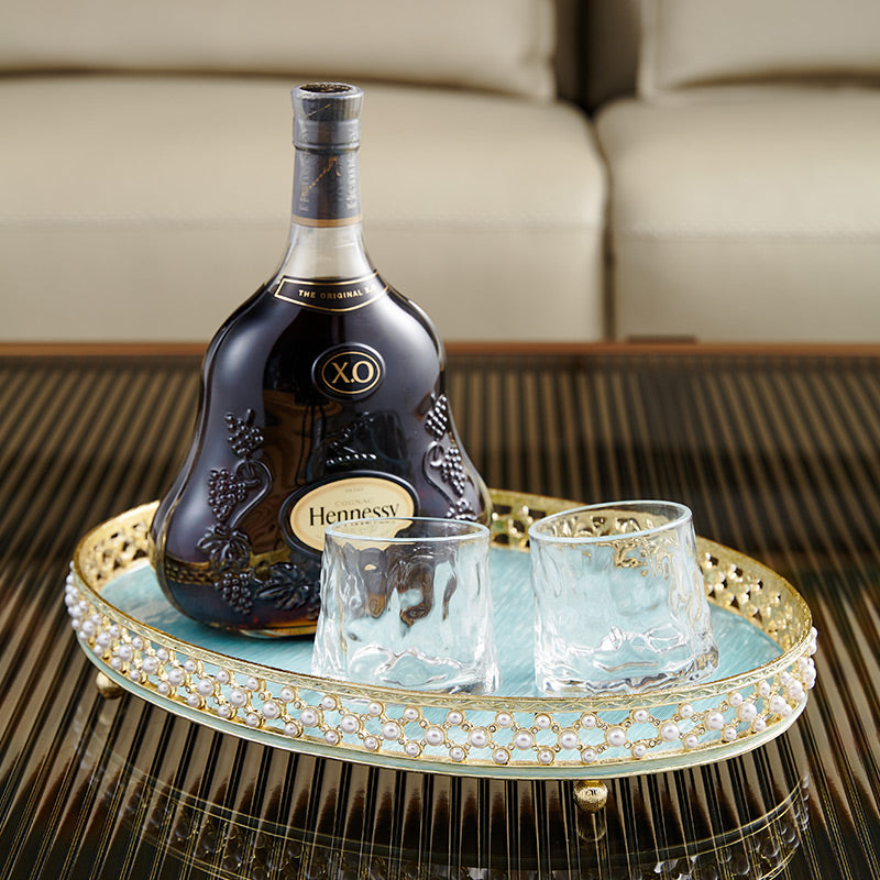 Azure Pearl Filigree Tray