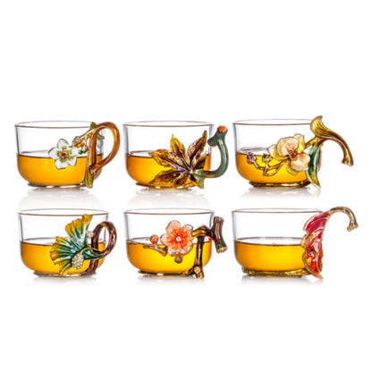 أواني زجاجية حرفية بنمط أوراق الشجر الساحرة