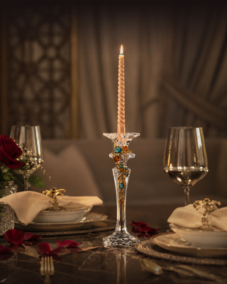 Azure & Amber Jeweled Crystal Spire