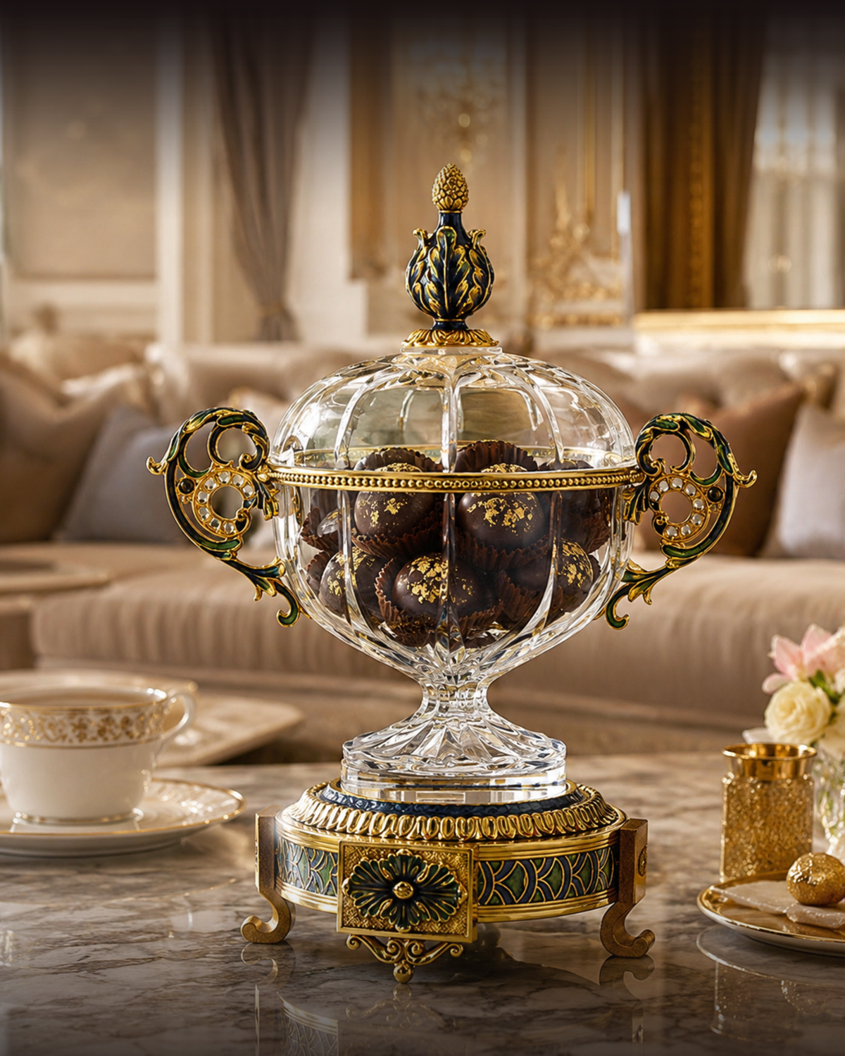 Emerald Majesty Filigree Jar