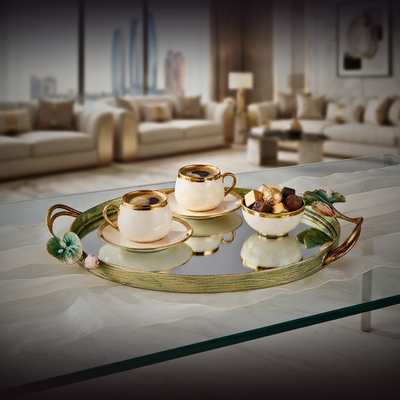 Lotus Serenity Mirrored Tray