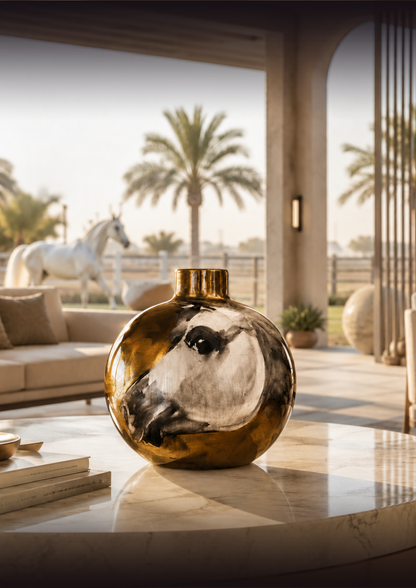 Equestrian Heritage Ceramic Vase