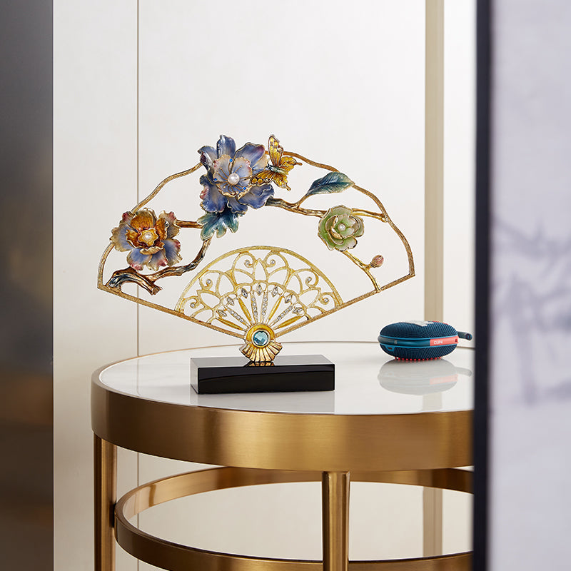 مروحة مرصعة بالجواهر الإمبراطورية "همس الأزهار"