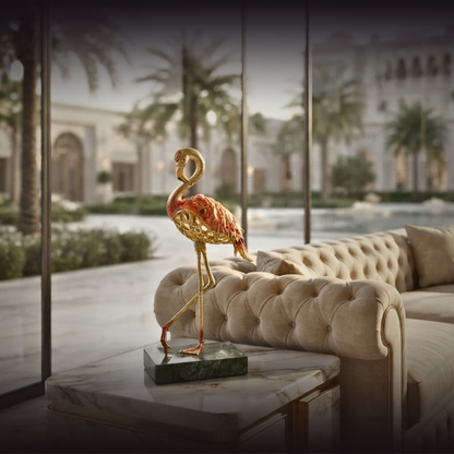 Imperial Flamingo Elegance Gilded Pair