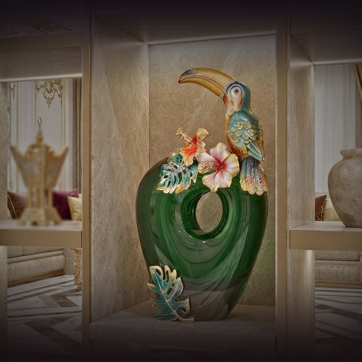 Emerald Toucan Tropics Vase