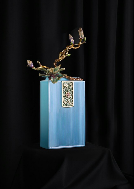 Blue Blossoms Vase