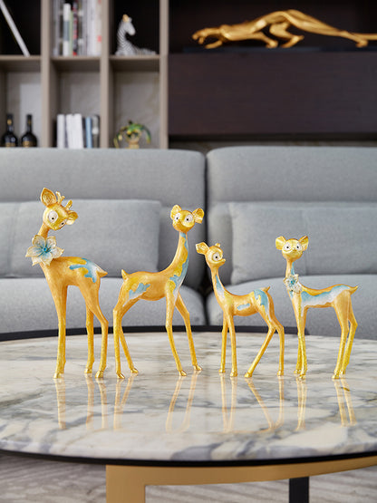 Enchanted Gilded Fawn Family