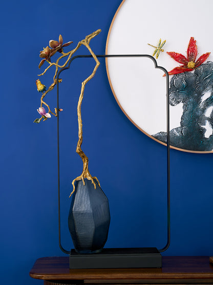 تمثال طائر مغرد مؤطر على طراز زن هارموني