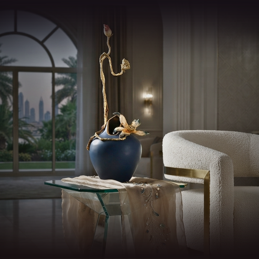Eternal Lotus Zen Azure Vase