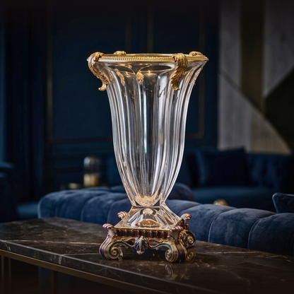 Imperial Enamel Crystal Vase