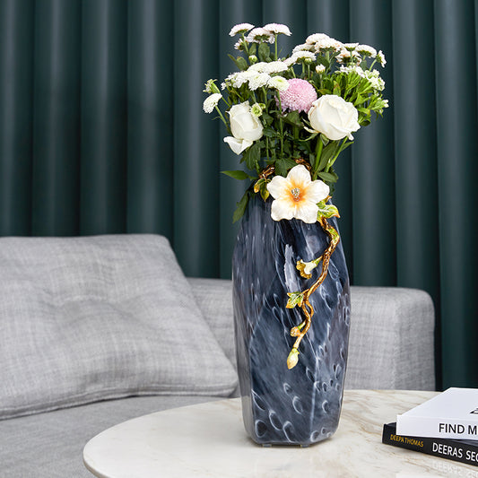 Midnight Waves Glass Vase