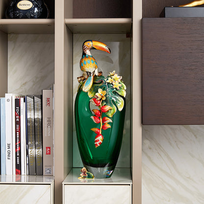 مزهرية توكان استوائية زمردية