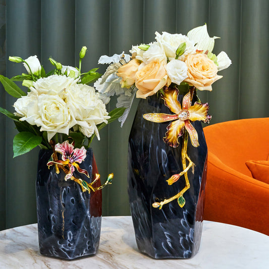 Midnight Marble Glass Vase